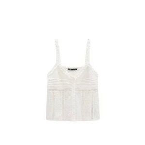 Embroidered white tank top